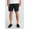 Roark Hytide Flat Front Hybrid Performance Shorts In Black