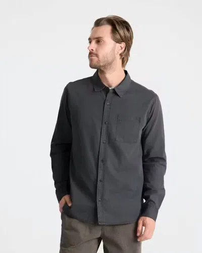 Roark Made To Fade Long Sleeve Button Up Shirt In Washed Charcoal In Black