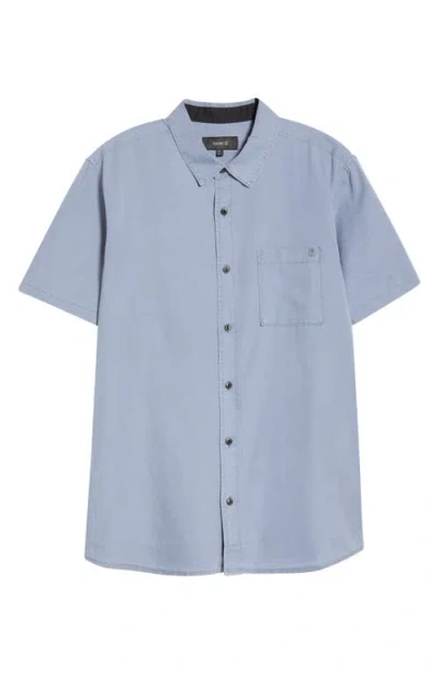 Roark Made To Fade Short Sleeve Cotton & Lyocell Button-up Shirt In Gray