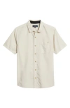 Roark Made To Fade Short Sleeve Cotton & Lyocell Button-up Shirt In Neutral