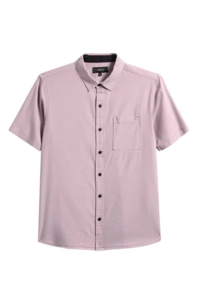 Roark Made To Fade Short Sleeve Cotton & Lyocell Button-up Shirt In Blue