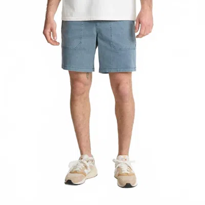 Roark Made To Fade Shorts In Washed Navy In Silver