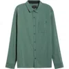 Roark Made To Fade Solid Cotton & Lyocell Button-up Shirt In Green