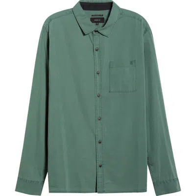 Roark Made To Fade Solid Cotton & Lyocell Button-up Shirt In Green
