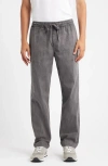 Roark Made To Fade Stretch Cotton Drawstring Pants In Gray