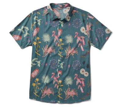 Roark Men's Bless Up Breathable Stretch Shirt In Deep Sea In Green