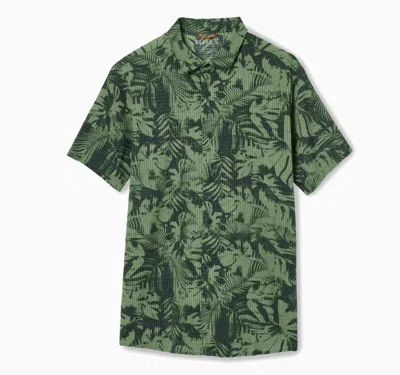 Roark Men Bless Up Breathable Stretch Shirt In Jungle Green Print
