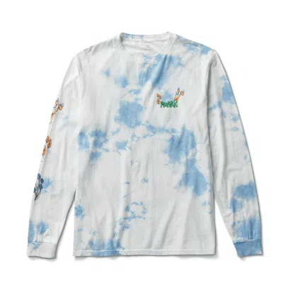 Roark Men's Happy Trails Long Sleeve Tee In Blue Tie-dye