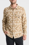 Roark Nordsman Jacquard Flannel Snap-up Overshirt In Brown