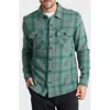 Roark Nordsman Organic Cotton Flannel Button-up Shirt In Green
