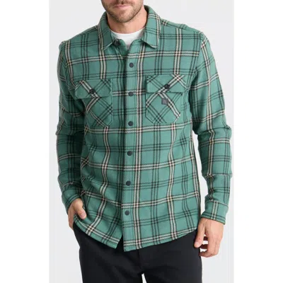 Roark Nordsman Organic Cotton Flannel Button-up Shirt In Green