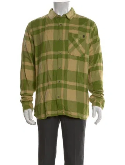 Pre-owned Roark Plaid Print Long Sleeve Shirt In Green