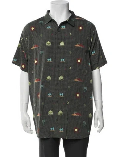 Pre-owned Roark Printed Short Sleeve Shirt W/ Tags In Green
