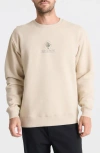 Roark Seaweed Knowledge Fleece Crewneck Sweatshirt In Neutral