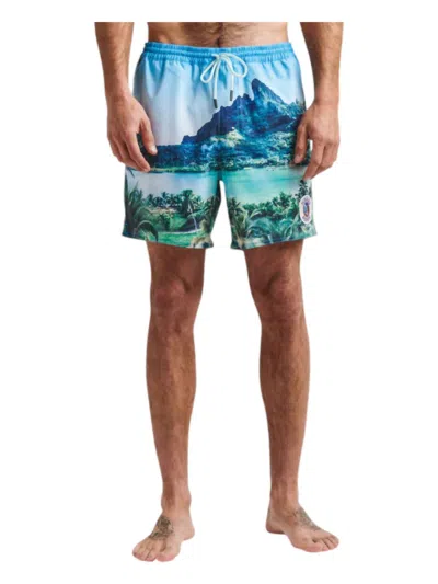 Roark Shorey Boardshorts 16" Trunk In Hinano Sun God/light Blue In Multi