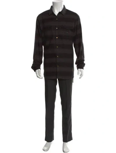 Pre-owned Roark Striped Long Sleeve Shirt In Black