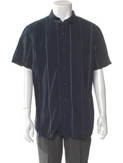 Pre-owned Roark Striped Short Sleeve Shirt In Blue