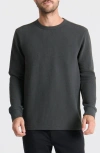 Roark Well Worn Cotton Blend Thermal Sweatshirt In Black