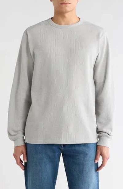Roark Well Worn Cotton Blend Thermal Sweatshirt In Heather Grey