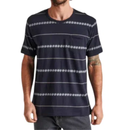 Roark Well Worn Horizon Jacquard Tee In Dark Navy