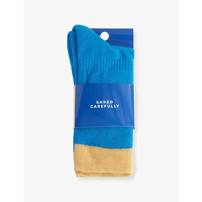 Roarsome Kids' Blue Ankle-rise Stretch-cotton Blend Ski Socks 2-10