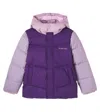 Roarsome Colorblocked Puffer Jacket In Purple