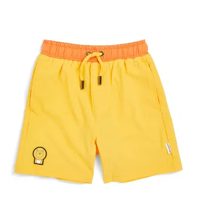 Roarsome Kids' Cub The Lion Swim Shorts In Yellow