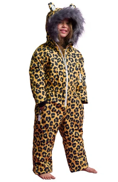 Roarsome Dash The Leopard Ski Suit In Yellow/black