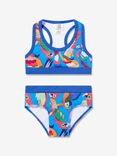 Roarsome Girls Parrot Bikini In Blue