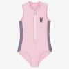 ROARSOME GIRLS PINK HOP THE BUNNY SWIMSUIT (UPF50+)