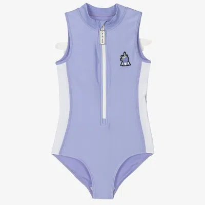Roarsome Kids' Girls Purple Sparkle The Unicorn Swimsuit (upf50+)