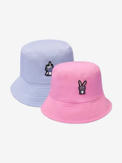 Roarsome Girls Unicorn And Bunny Reversible Bucket Hat In Multicoloured