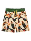 Roarsome Boys Toucan Swim Shorts In Neutrals