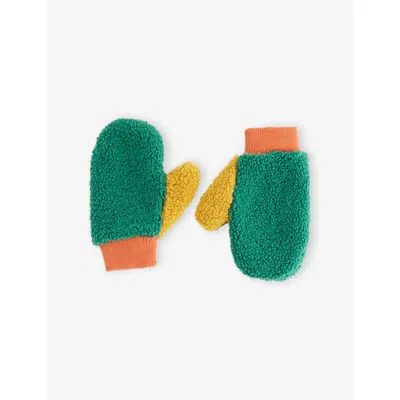 Roarsome Kids' Green Colourblock Fleece Mittens 1-8