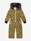 Roarsome The Leopard Animal-print Snowsuit In Yellow