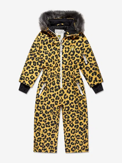 Roarsome The Leopard Animal-print Snowsuit In Yellow