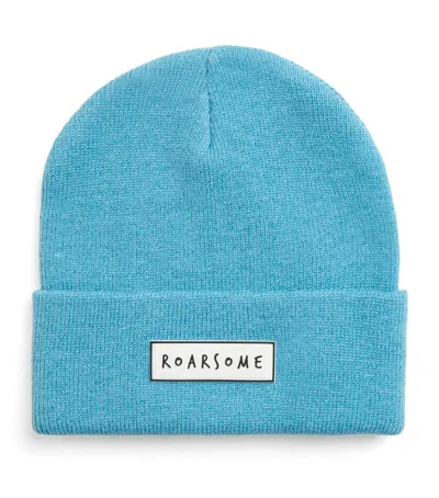 Roarsome Kids' Knitted Logo Beanie In Blue