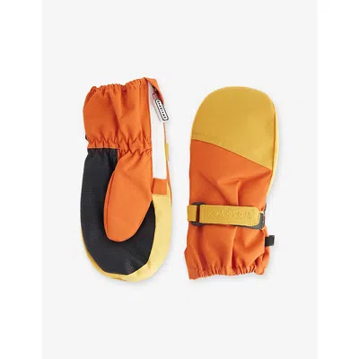 Roarsome Kids' Orange Stretch-woven Ski Mittens 1-8 In Multi