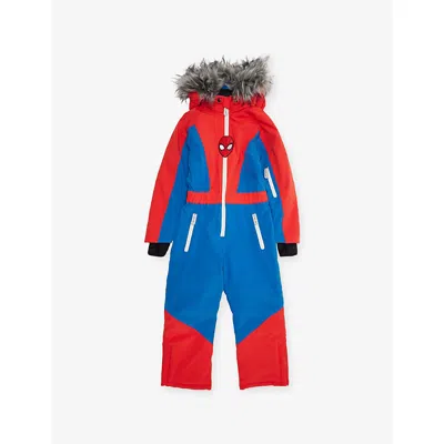 Roarsome Kids' Red/blue Spiderman Detachable-hood Shell Ski Suit 6