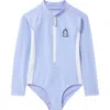 Roarsome Sparkle The Unicorn Rashguard Swimsuit In Blue