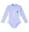 Roarsome Sparkle The Unicorn Rashguard Swimsuit In Purple