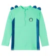 Roarsome Spike The Dinosaur Rashguard Top In Green
