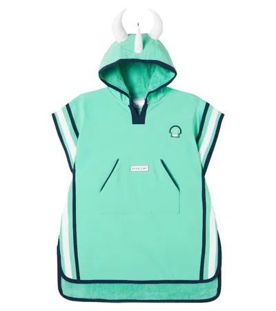 Roarsome Kids' Spike The Dinosaur Terry Hooded Towel In Green