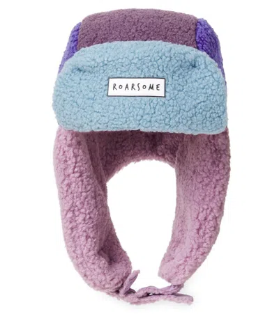 Roarsome Kids' Trapper Colorblocked Fleece Hat In Purple