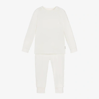 Roarsome Babies' White Bamboo Jersey Base Layer Set
