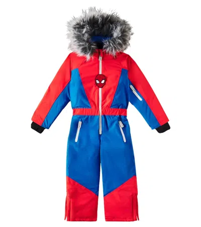 Roarsome Kids' X Marvel Spider-man Faux Fur-trimmed Snowsuit In Red