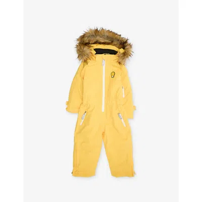 Roarsome Kids' Yellow Cub The Lion Faux Fur-trimmed Snowsuit 1