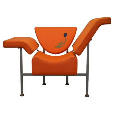 Pre-owned Rob Eckhardt “groeten Uit Holland” Lounge Chair By , 1980s In Red