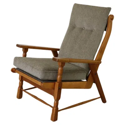 Pre-owned Rob Parry Mid-century Dutch  Style Lounge Chair, Oak Frame, Sage Chenille In Brown