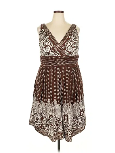 Pre-owned Robbie Bee Casual Dress In Brown